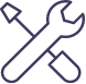 wrench and screwdriver line icon