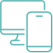 computer and mobile device line icon