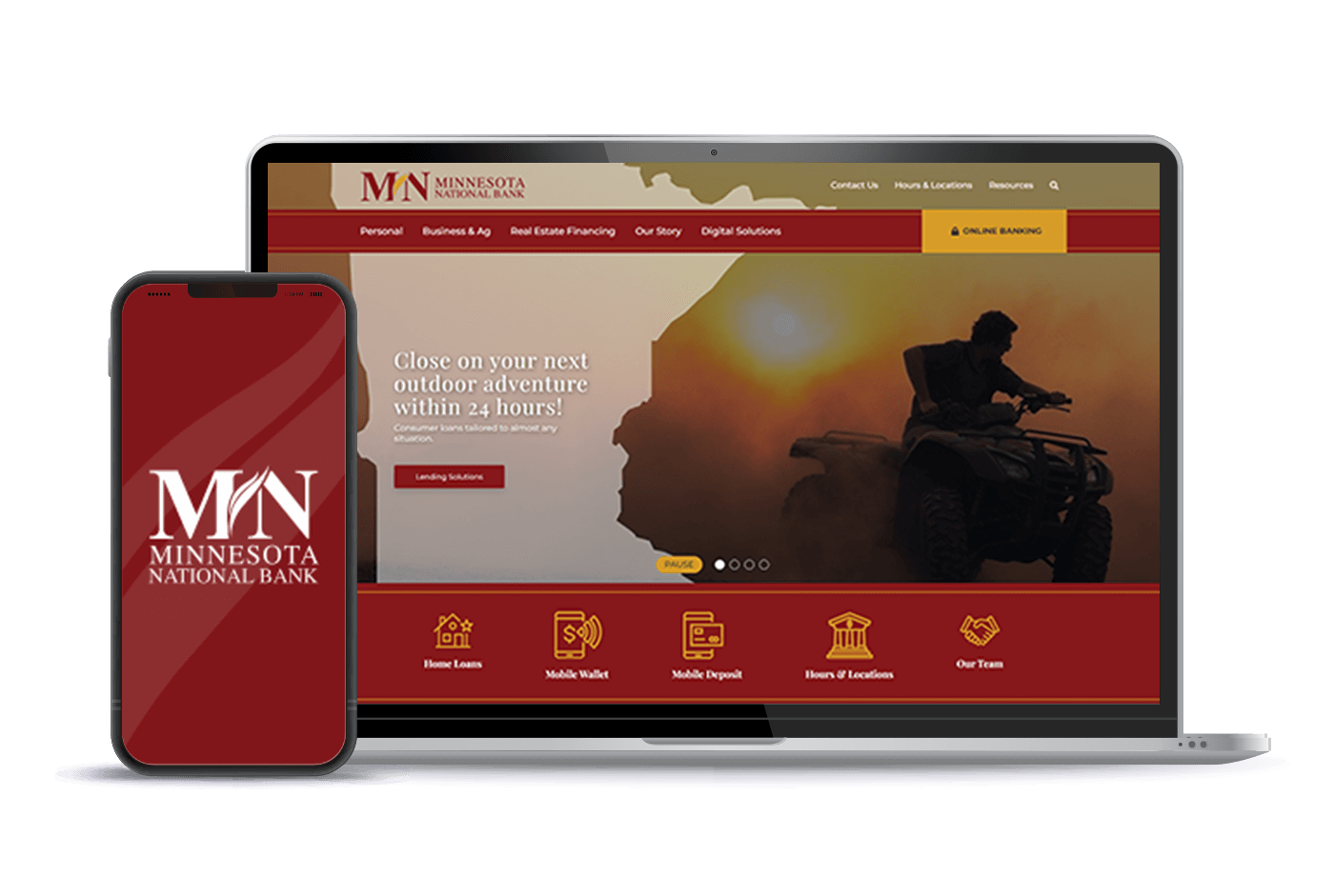 Minnesota National Bank Website Mockup