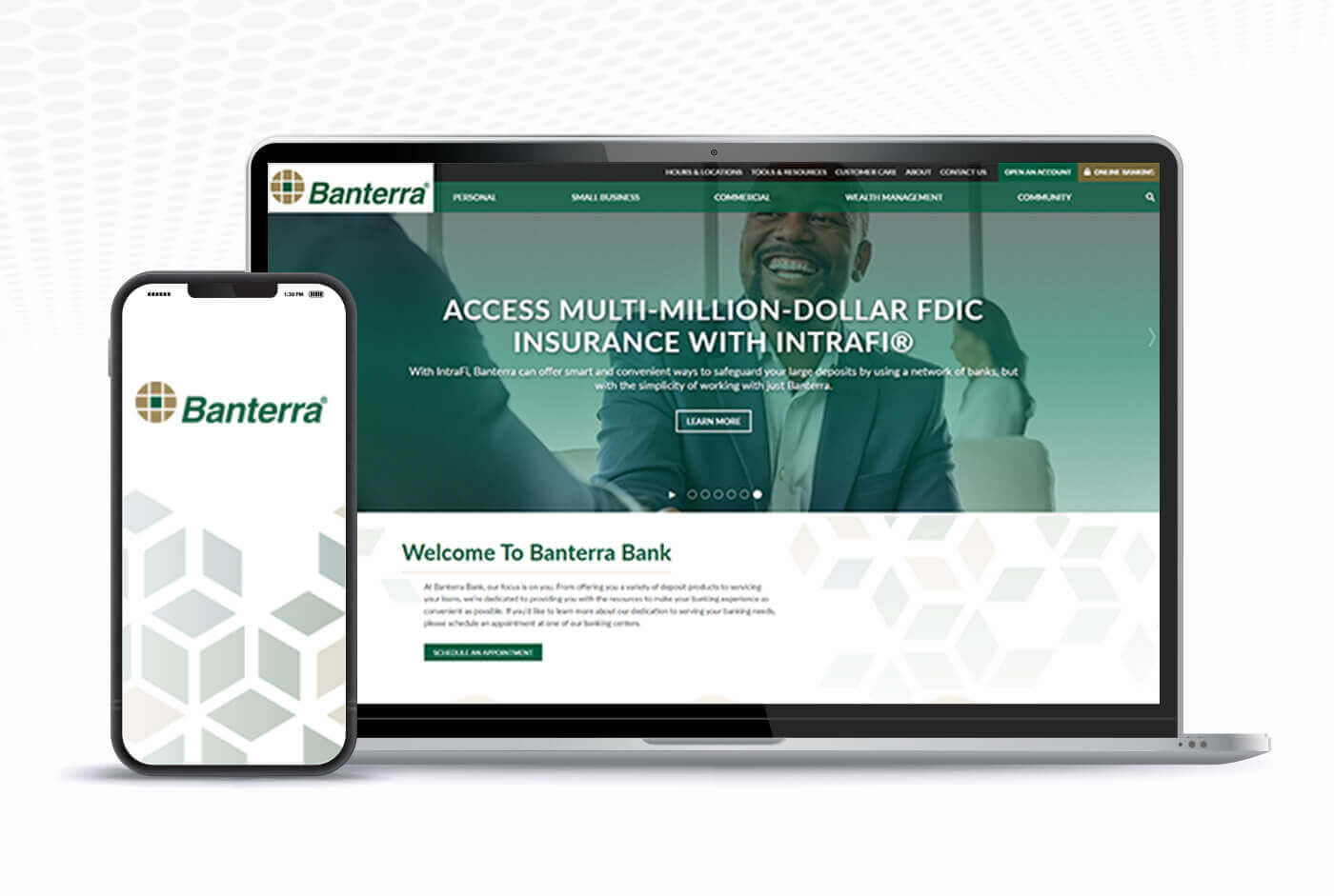 Banterra Bank Website Mockup