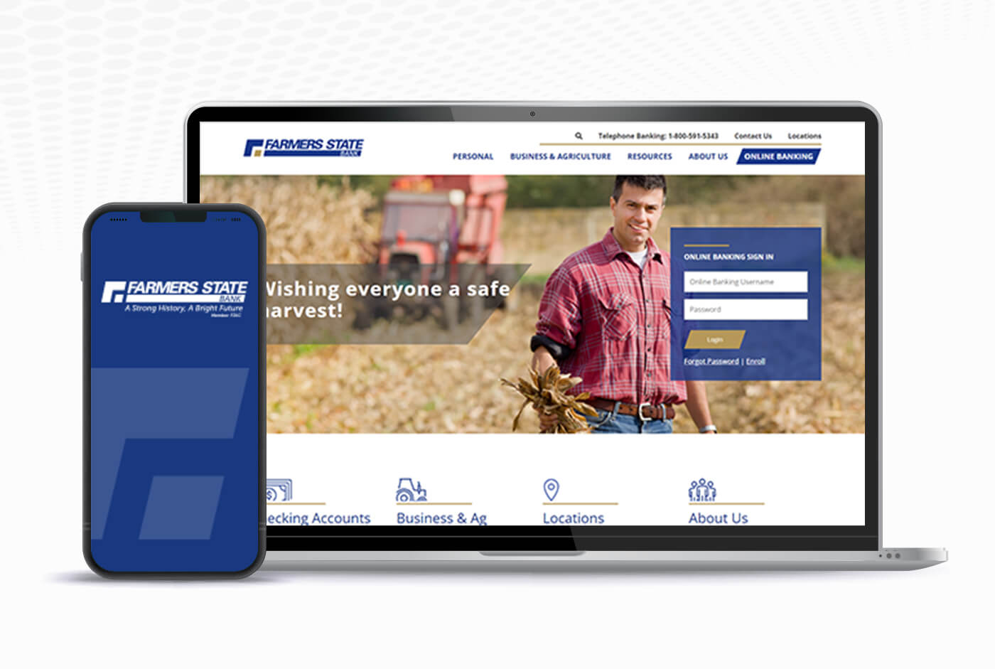 Farmers State Bank Website Mockup
