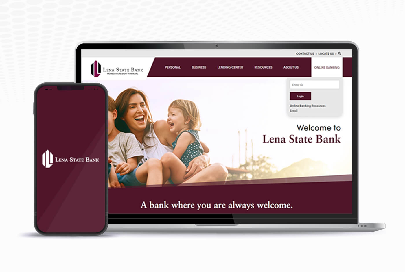 Lena State Bank Website Mockup