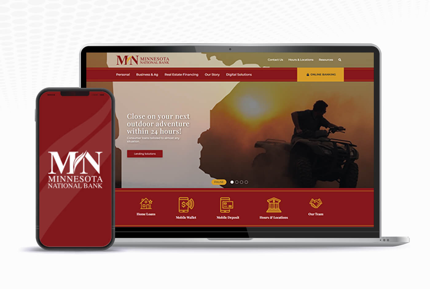 Minnesota National Bank Website Mockup