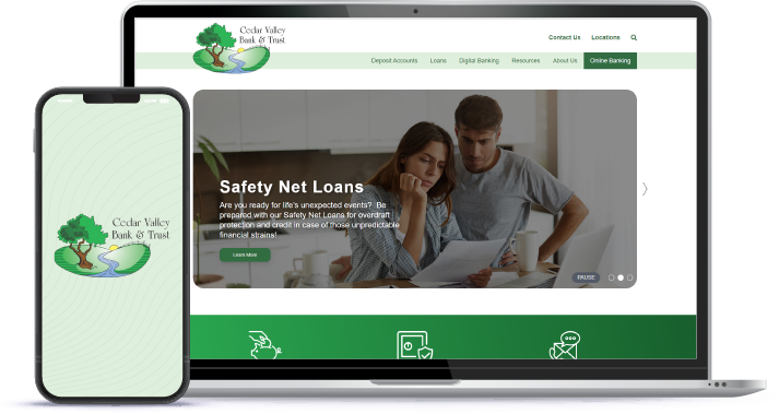Cedar Valley Bank & Trust Website Mockup
