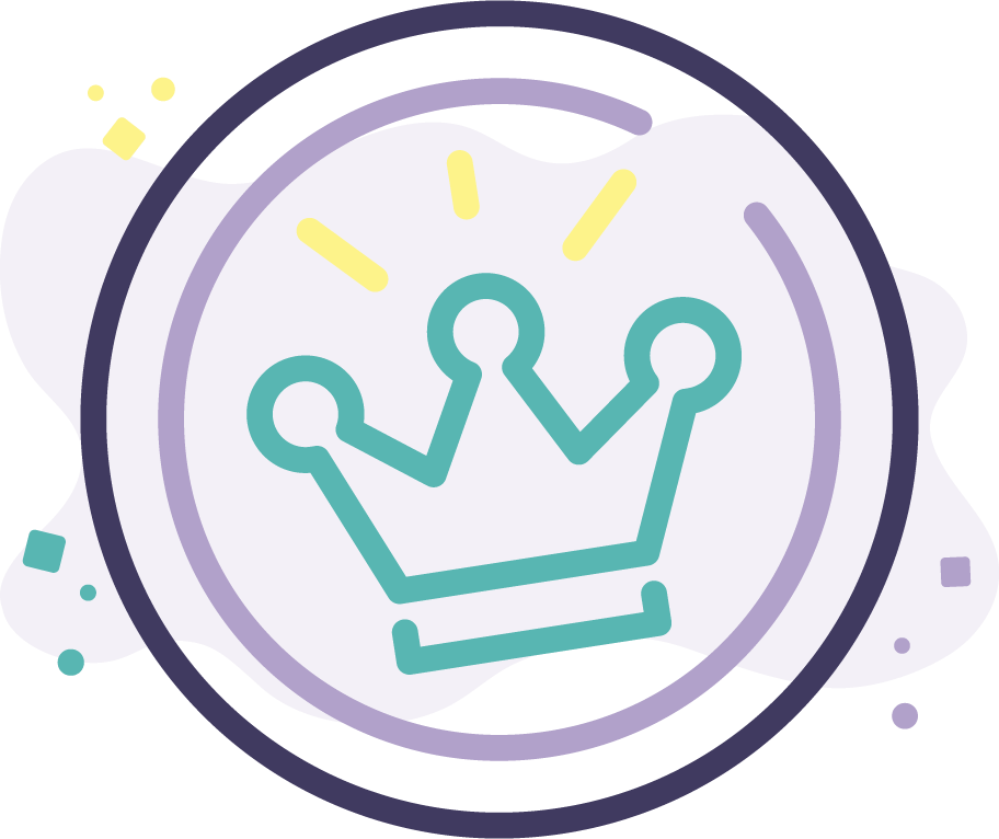 line vector icon of circle with crown icon