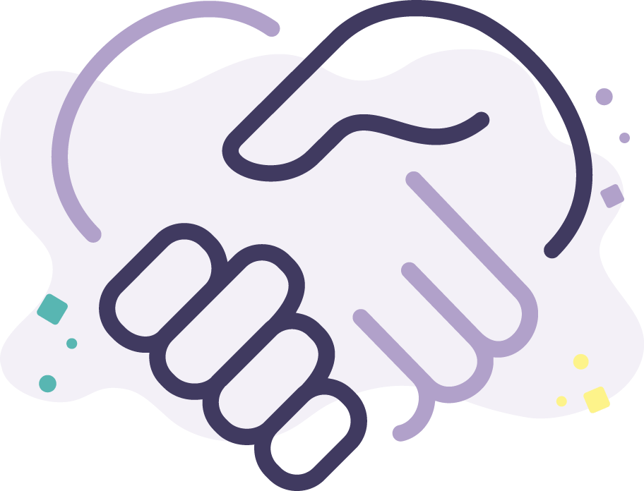 line vector icon of handshake